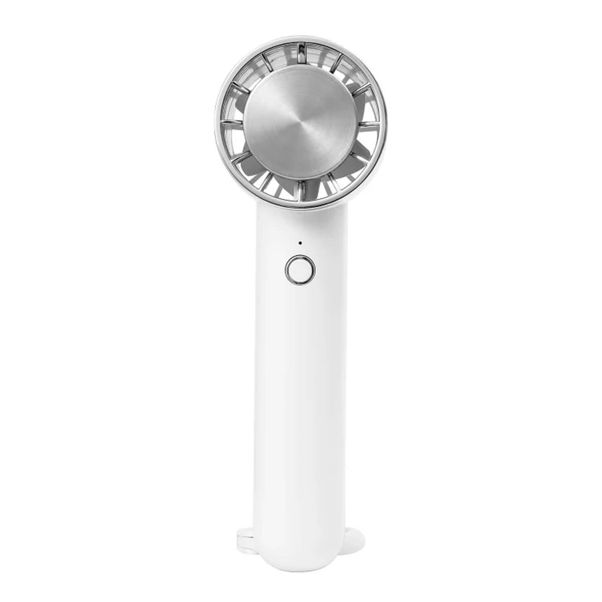 White Portable Handheld Cooling Fan With 3 Wind Speeds And Carabiner Hook