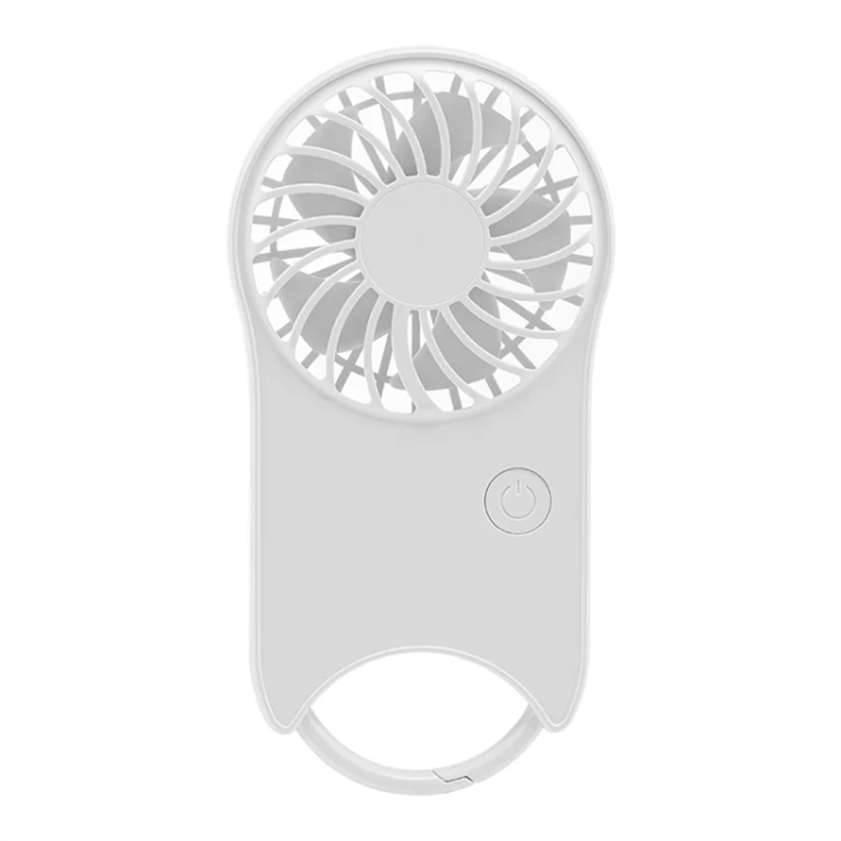 White Mini Handheld Fan With 3 Wind Speeds And Backpack Hanging Buckle